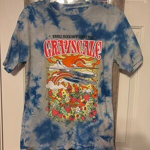 Grayscale tie dye band shirt